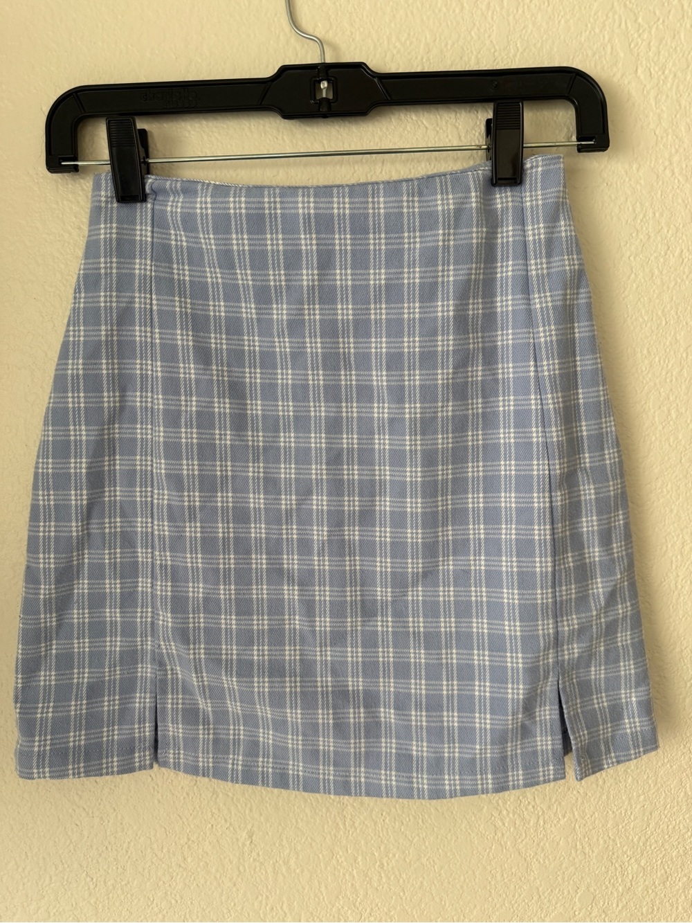 Brandy Melville Light Blue Plaid Mini Skirt